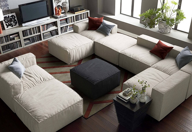 Модульный диван Фри белого цвета на заказ